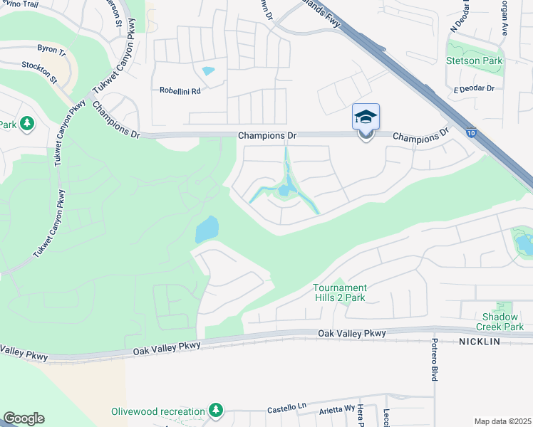 map of restaurants, bars, coffee shops, grocery stores, and more near 36270 Bay Hill Drive in Beaumont