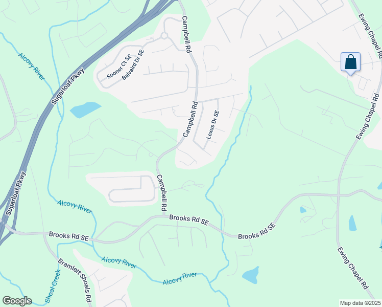 map of restaurants, bars, coffee shops, grocery stores, and more near 1188 Campbell Ridge Lane in Lawrenceville