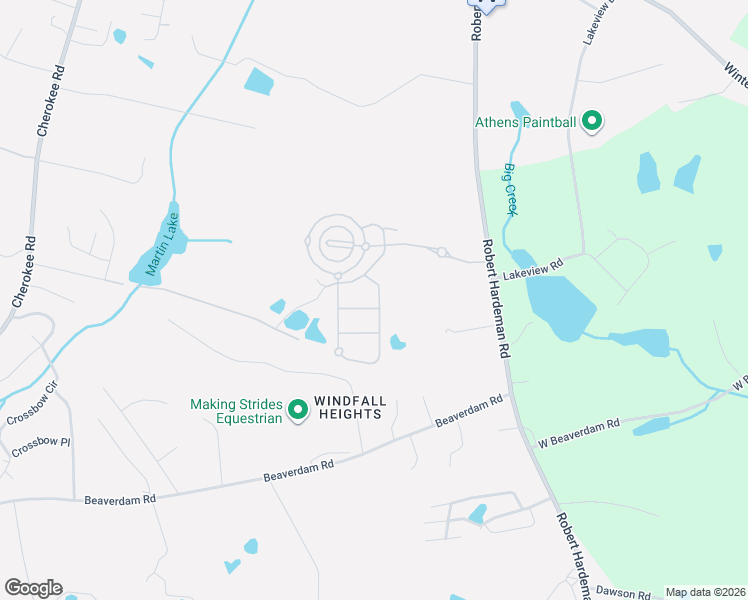 map of restaurants, bars, coffee shops, grocery stores, and more near 245 Trinity Pond Road in Winterville