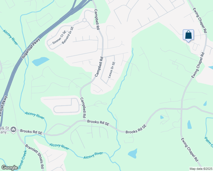 map of restaurants, bars, coffee shops, grocery stores, and more near 1317 Misty Valley Court Southeast in Lawrenceville