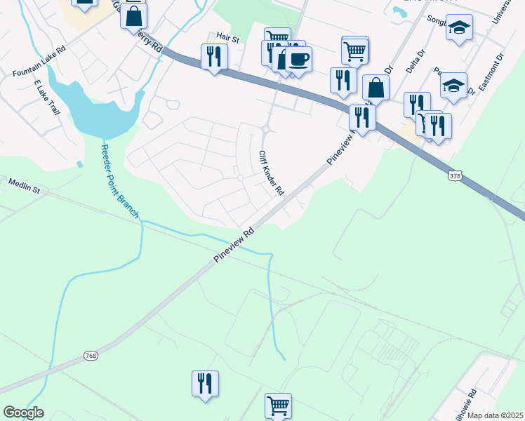 map of restaurants, bars, coffee shops, grocery stores, and more near 1828 Pineview Road in Columbia
