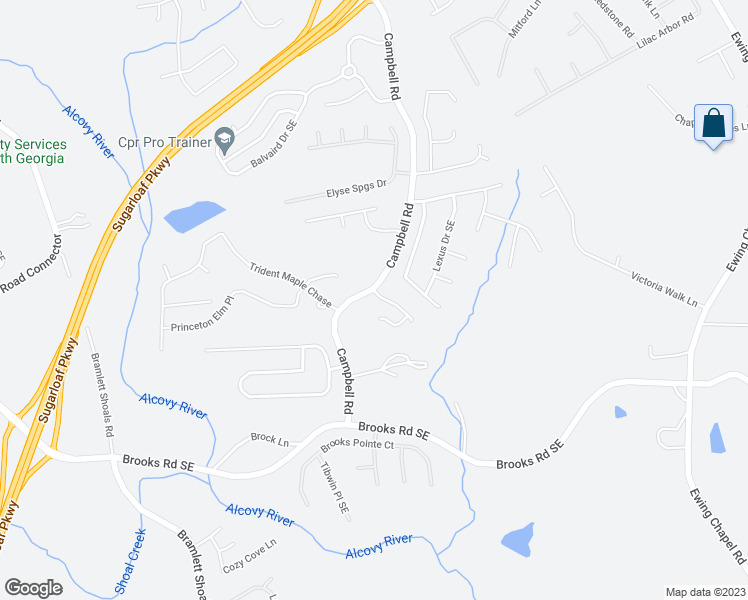 map of restaurants, bars, coffee shops, grocery stores, and more near 1135 Campbell Ridge Lane in Lawrenceville