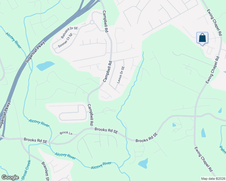 map of restaurants, bars, coffee shops, grocery stores, and more near 1640 Campbell Ridge Lane in Lawrenceville