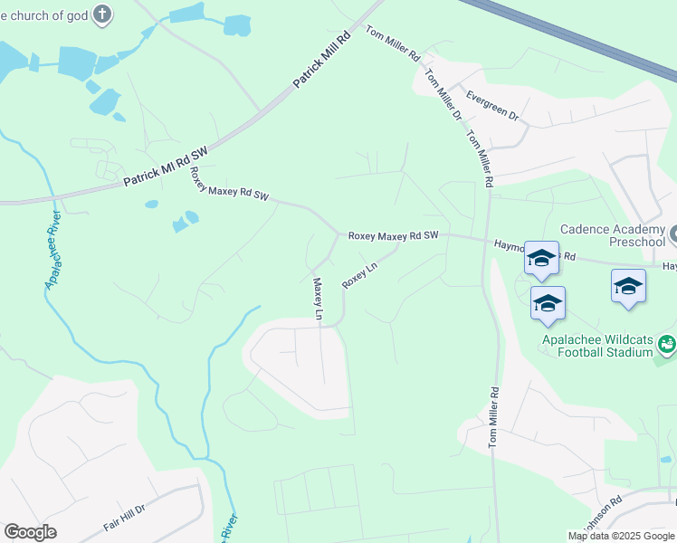 map of restaurants, bars, coffee shops, grocery stores, and more near 1185 Wendy Way in Winder