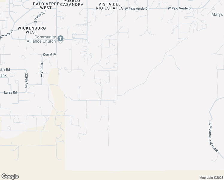 map of restaurants, bars, coffee shops, grocery stores, and more near 1260 Ocotillo Drive in Wickenburg