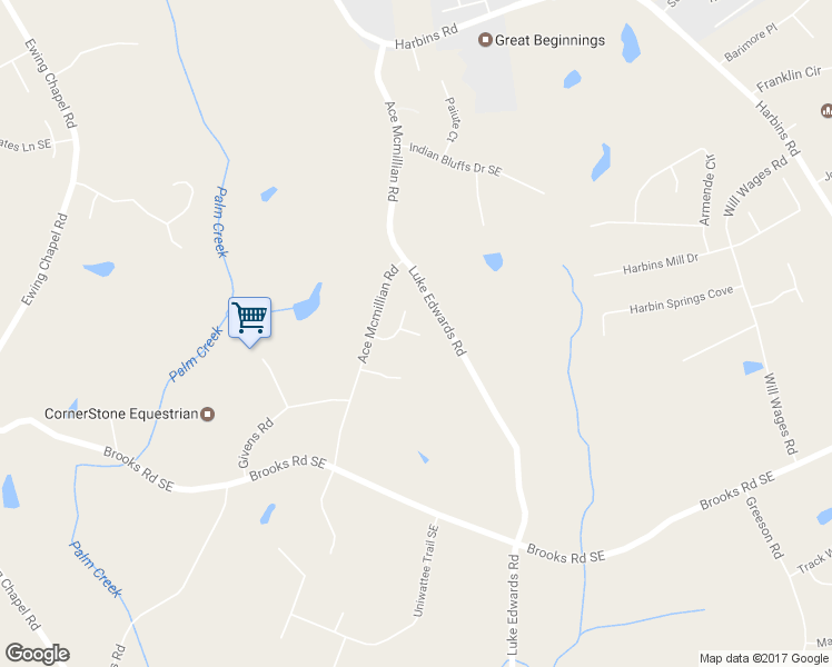 map of restaurants, bars, coffee shops, grocery stores, and more near 2325 Garret Hill Court Southeast in Dacula