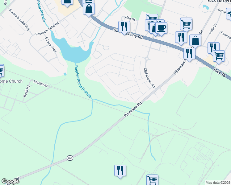 map of restaurants, bars, coffee shops, grocery stores, and more near 7 Silage Court in Columbia