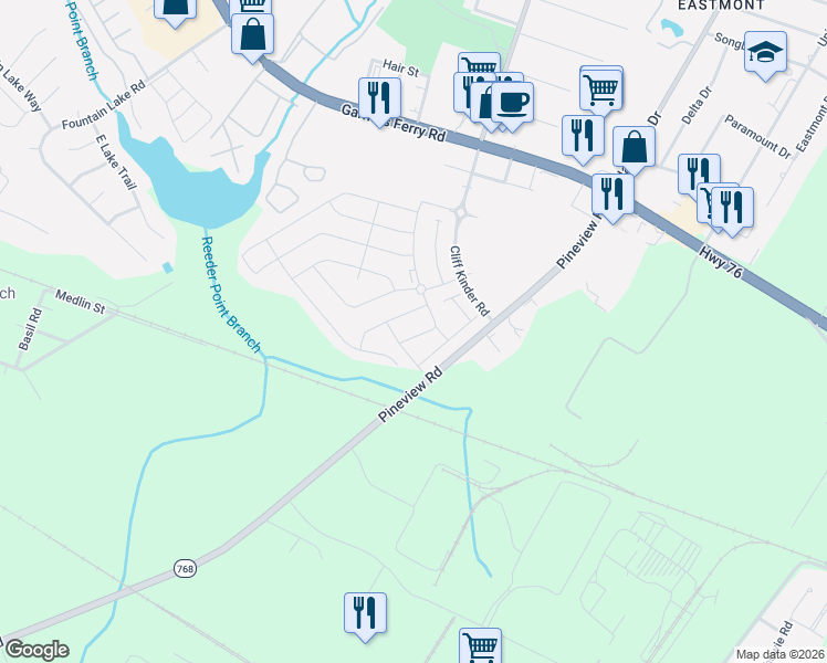 map of restaurants, bars, coffee shops, grocery stores, and more near 103 Jersey Lane in Columbia