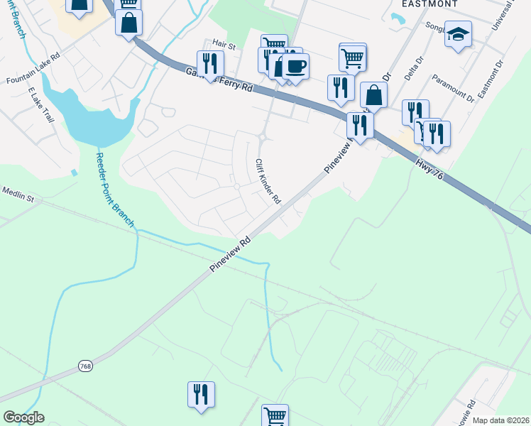 map of restaurants, bars, coffee shops, grocery stores, and more near 243 Beacon Field Road in Columbia