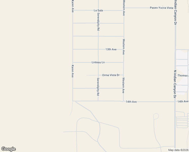 map of restaurants, bars, coffee shops, grocery stores, and more near Orma Vista Drive in Desert Hot Springs