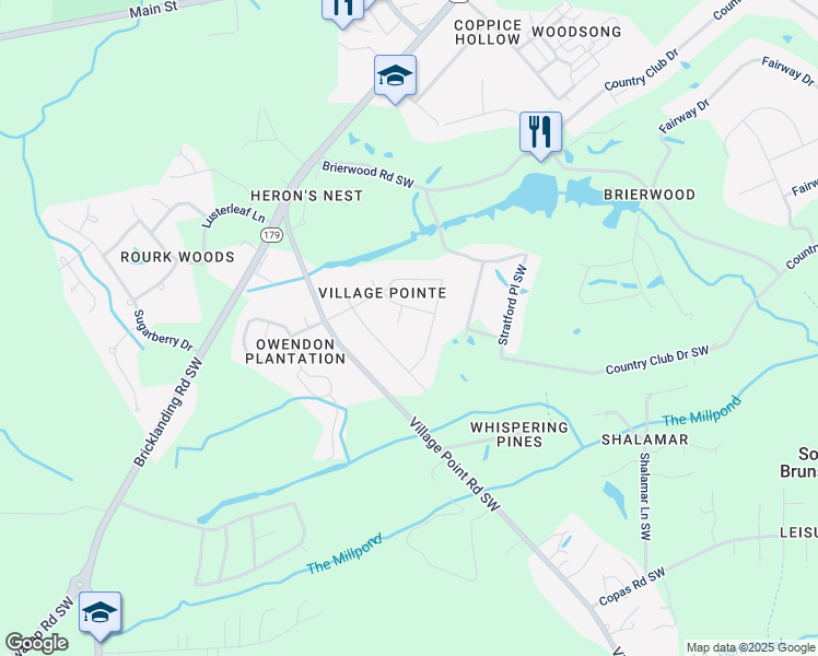 map of restaurants, bars, coffee shops, grocery stores, and more near 4312 Murdock Court in Shallotte