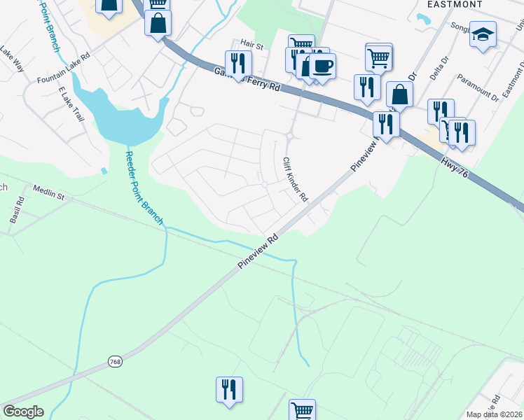 map of restaurants, bars, coffee shops, grocery stores, and more near 103 Jersey Lane in Columbia