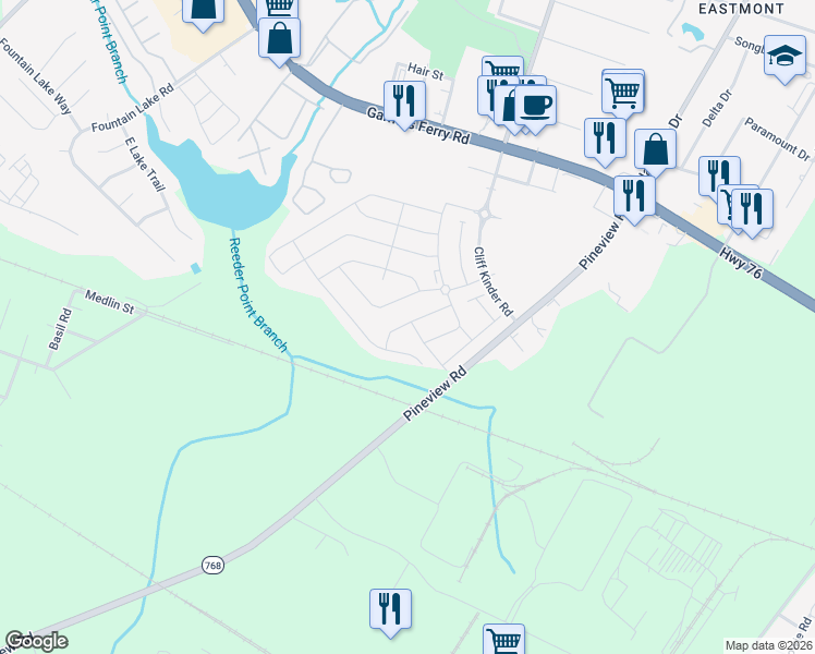 map of restaurants, bars, coffee shops, grocery stores, and more near 144 Jersey Lane in Columbia