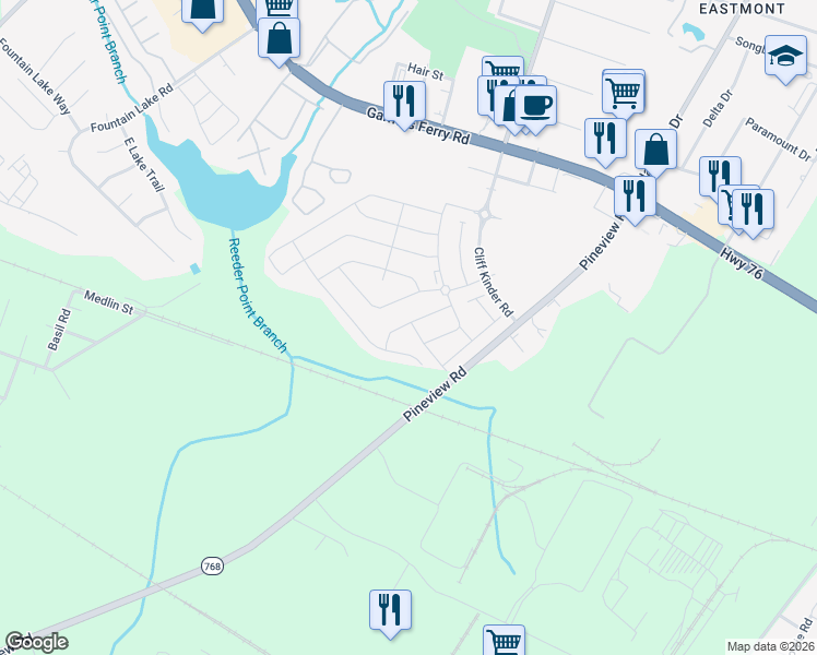 map of restaurants, bars, coffee shops, grocery stores, and more near 144 Jersey Lane in Columbia