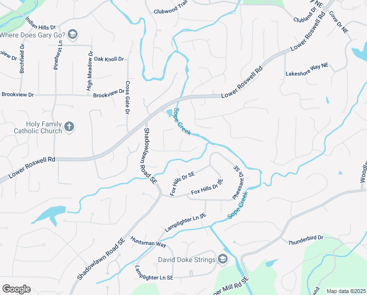 map of restaurants, bars, coffee shops, grocery stores, and more near 3751 Cherokee Place Northeast in Marietta