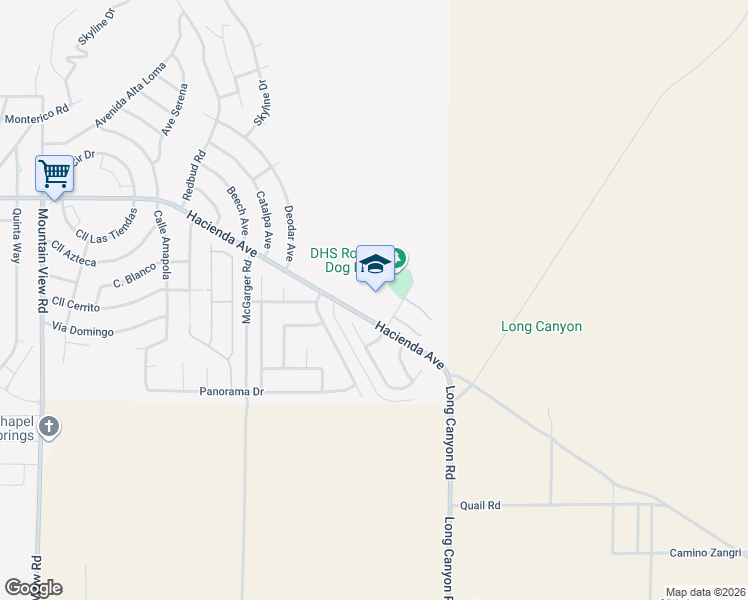 map of restaurants, bars, coffee shops, grocery stores, and more near 68750 Hacienda Avenue in Desert Hot Springs