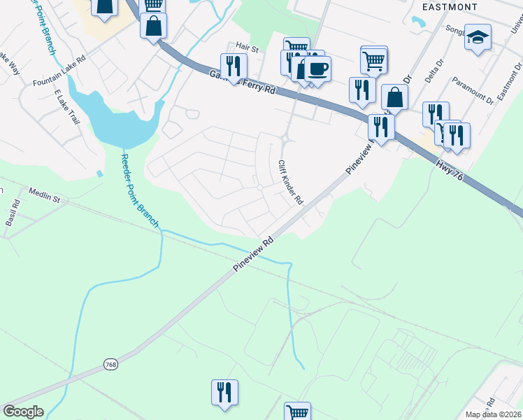 map of restaurants, bars, coffee shops, grocery stores, and more near 103 Jersey Lane in Columbia