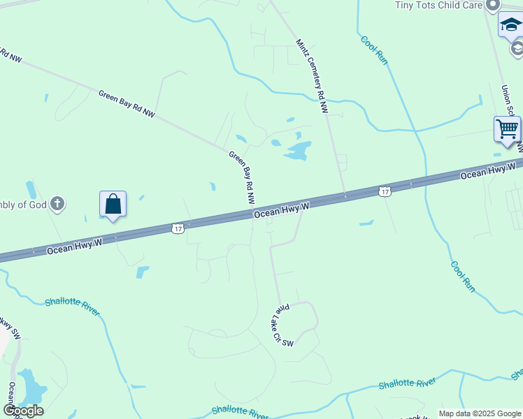 map of restaurants, bars, coffee shops, grocery stores, and more near Ocean Highway West in Ocean Isle Beach