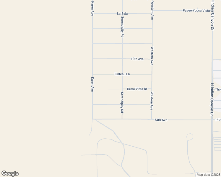 map of restaurants, bars, coffee shops, grocery stores, and more near Orma Vista Drive in Desert Hot Springs