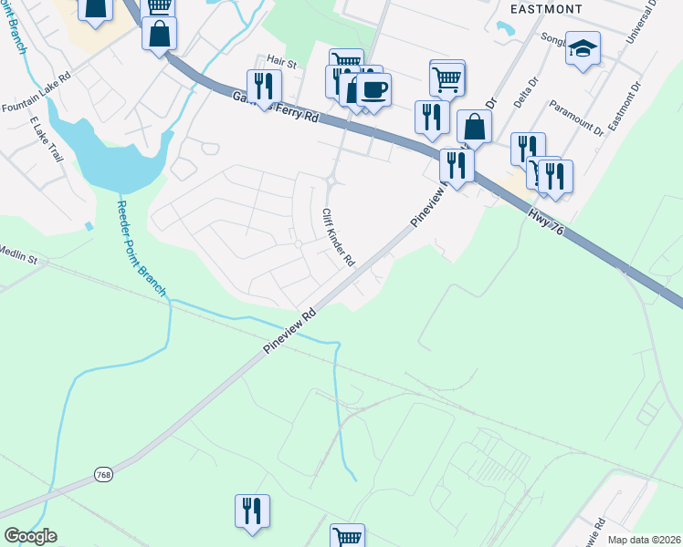 map of restaurants, bars, coffee shops, grocery stores, and more near 243 Beacon Field Road in Columbia