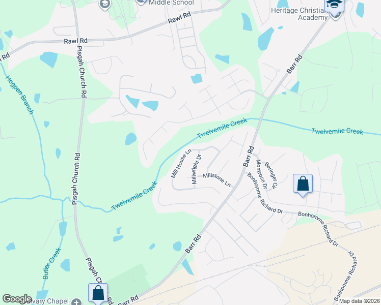 map of restaurants, bars, coffee shops, grocery stores, and more near 152 Mill House Lane in Lexington