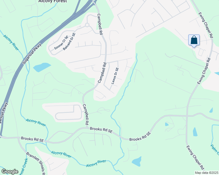 map of restaurants, bars, coffee shops, grocery stores, and more near 1043 Lexus Drive Southeast in Lawrenceville