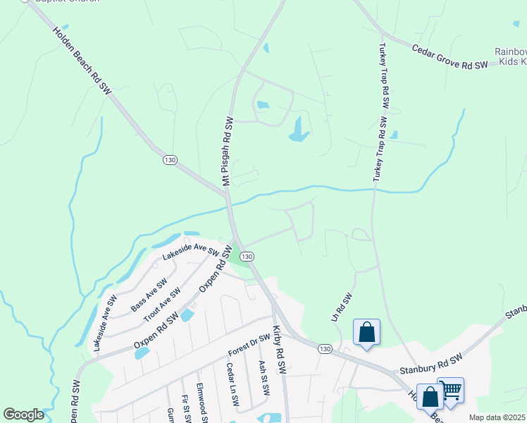 map of restaurants, bars, coffee shops, grocery stores, and more near 1883 Spruce Street Southwest in Brunswick
