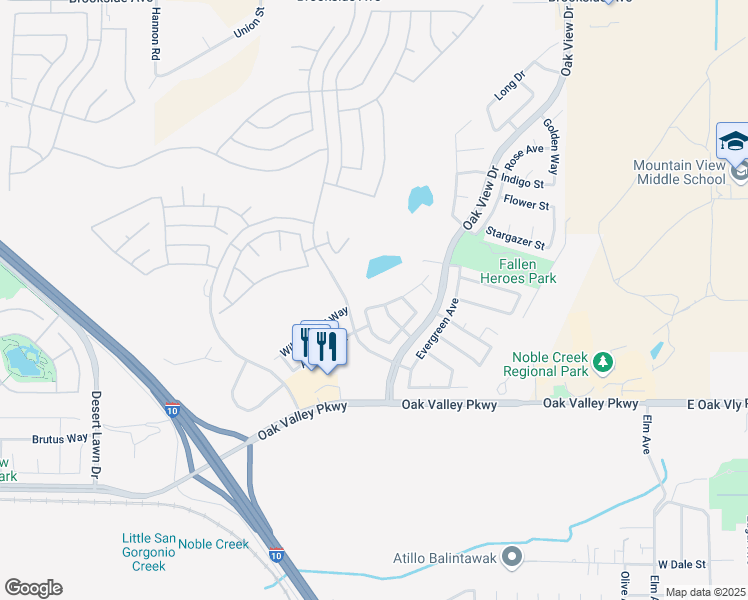 map of restaurants, bars, coffee shops, grocery stores, and more near 1523 Lakeview Street in Beaumont