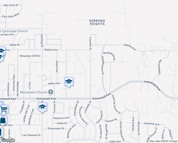 map of restaurants, bars, coffee shops, grocery stores, and more near 11707 Lasselle Street in Moreno Valley