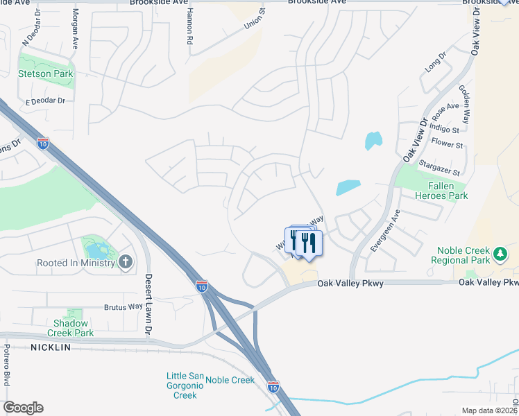 map of restaurants, bars, coffee shops, grocery stores, and more near 967 Gleneagles Road in Beaumont