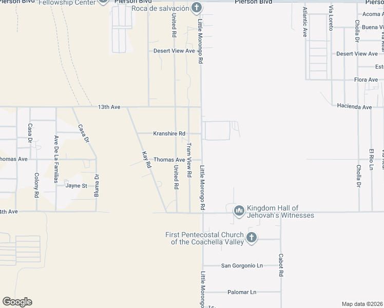 map of restaurants, bars, coffee shops, grocery stores, and more near 13450 Tram View Road in Desert Hot Springs