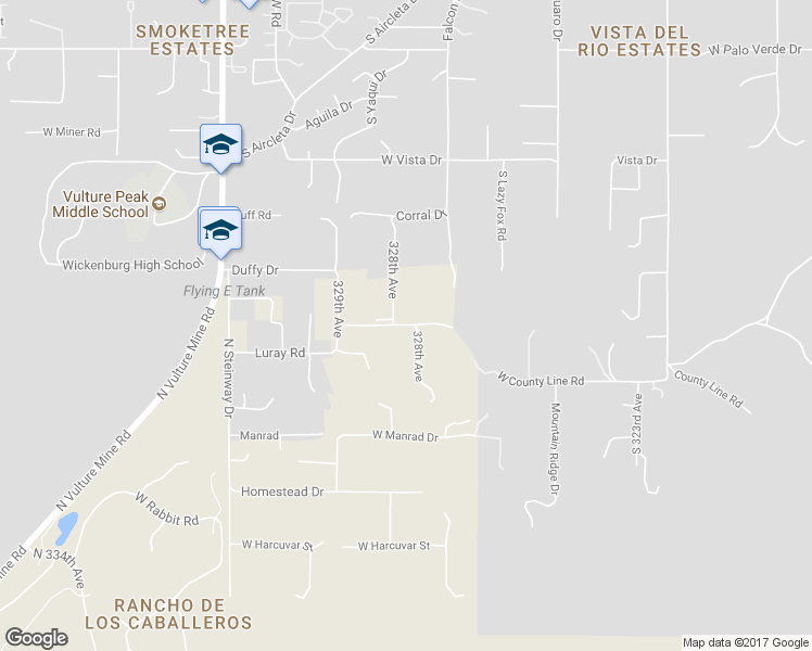 map of restaurants, bars, coffee shops, grocery stores, and more near 32711 West Jones Road in Wickenburg