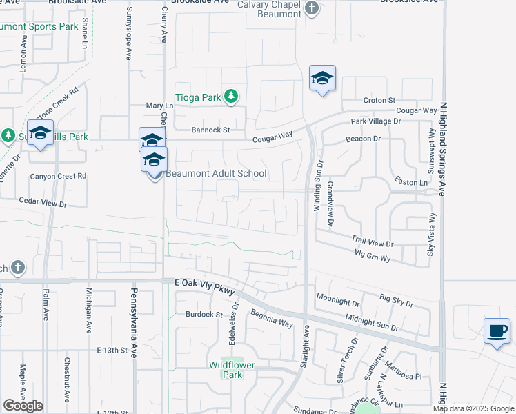 map of restaurants, bars, coffee shops, grocery stores, and more near 1410 Opal in Beaumont