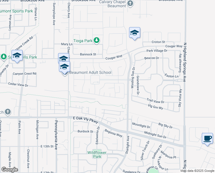 map of restaurants, bars, coffee shops, grocery stores, and more near 1410 Opal in Beaumont