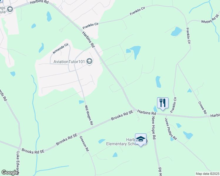 map of restaurants, bars, coffee shops, grocery stores, and more near 2700 Archer Way in Dacula