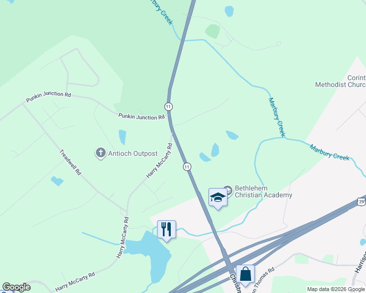 map of restaurants, bars, coffee shops, grocery stores, and more near 480 Monroe Highway in Winder