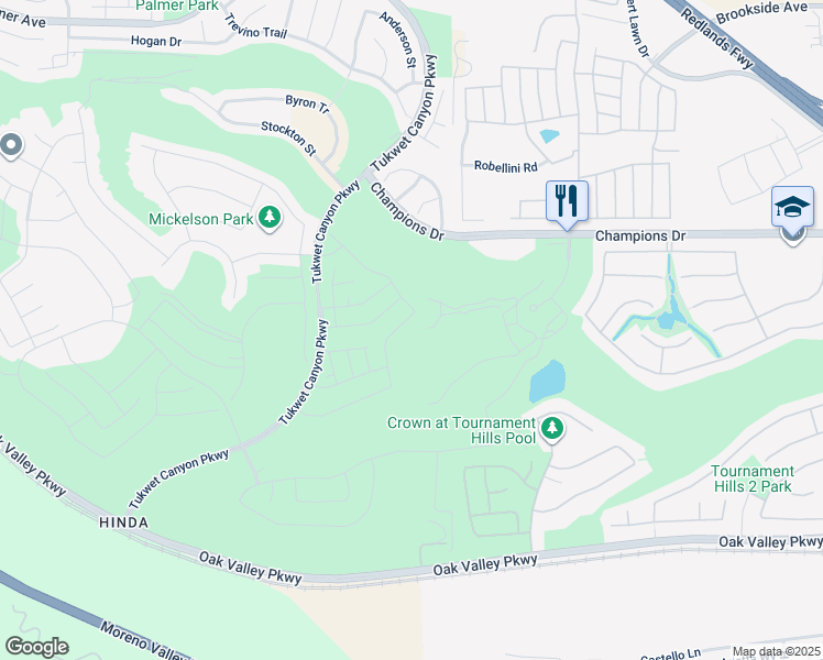 map of restaurants, bars, coffee shops, grocery stores, and more near 11520 Alana Lane in Beaumont