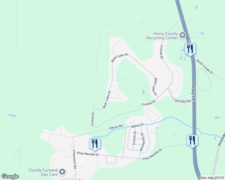 map of restaurants, bars, coffee shops, grocery stores, and more near 1041 Bear Lake Drive in Longs