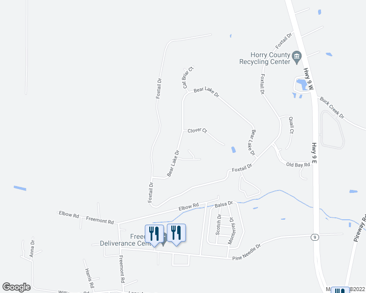 map of restaurants, bars, coffee shops, grocery stores, and more near 1041 Bear Lake Drive in Longs