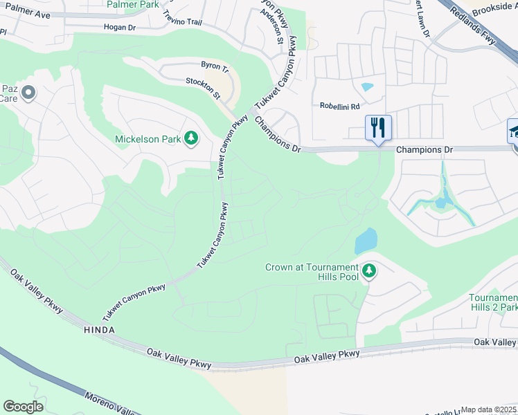 map of restaurants, bars, coffee shops, grocery stores, and more near 36211 Champions Drive in Beaumont