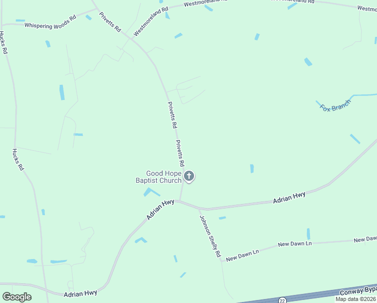 map of restaurants, bars, coffee shops, grocery stores, and more near 6006 Privetts Road in Conway