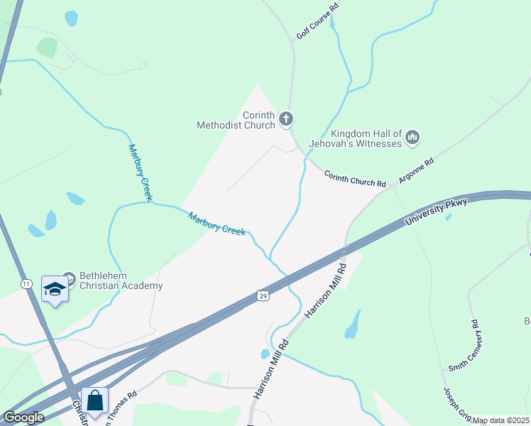 map of restaurants, bars, coffee shops, grocery stores, and more near 204 Nativity Cove in Winder