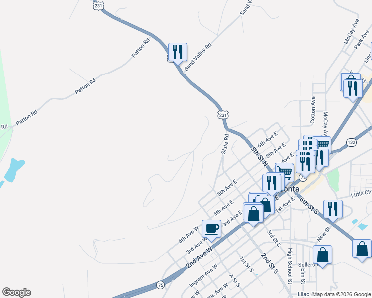 map of restaurants, bars, coffee shops, grocery stores, and more near 40 Chert Road in Oneonta