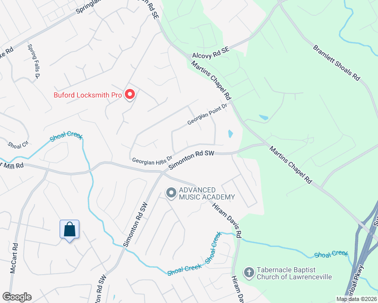 map of restaurants, bars, coffee shops, grocery stores, and more near 460 Georgian Hills Dr in Lawrenceville
