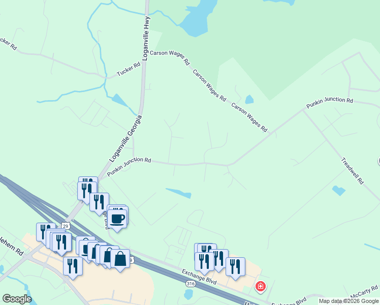 map of restaurants, bars, coffee shops, grocery stores, and more near 299 Punkin Junction Road in Bethlehem