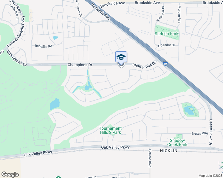 map of restaurants, bars, coffee shops, grocery stores, and more near 36493 Torrey Pines Drive in Beaumont