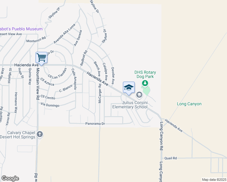 map of restaurants, bars, coffee shops, grocery stores, and more near 13378 Alpine Circle in Desert Hot Springs