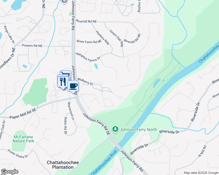 map of restaurants, bars, coffee shops, grocery stores, and more near 905 Saddle Hill in Marietta