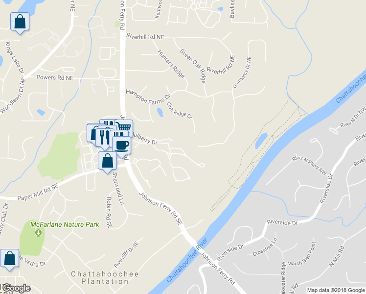 map of restaurants, bars, coffee shops, grocery stores, and more near 905 Saddle Hill in Marietta