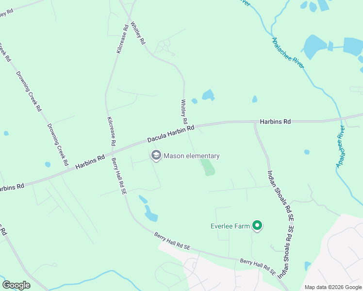 map of restaurants, bars, coffee shops, grocery stores, and more near 2671 Dacula Harbin Road in Dacula